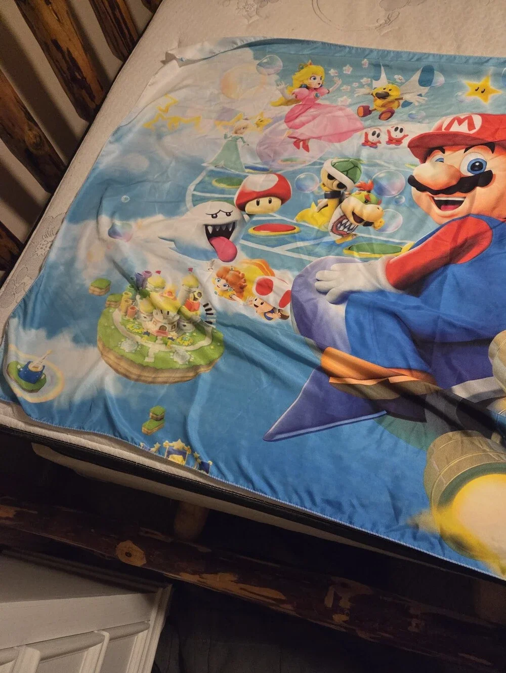 Super Mario Wall Tapestry, photo backdrop, Birthday banner Mario Party star Rush